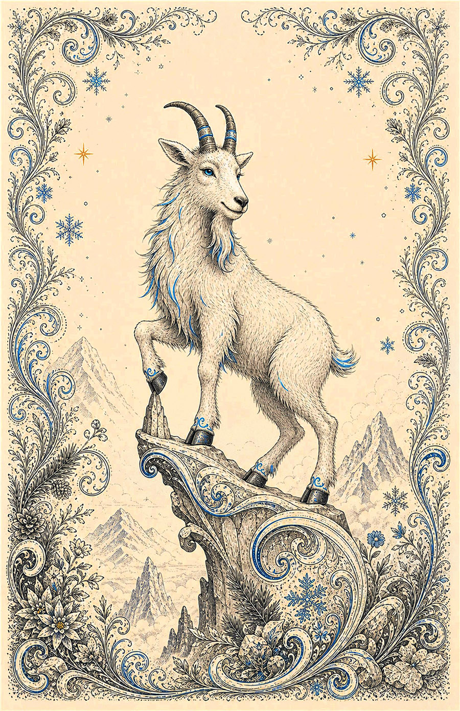 Stylized Mountain Goat